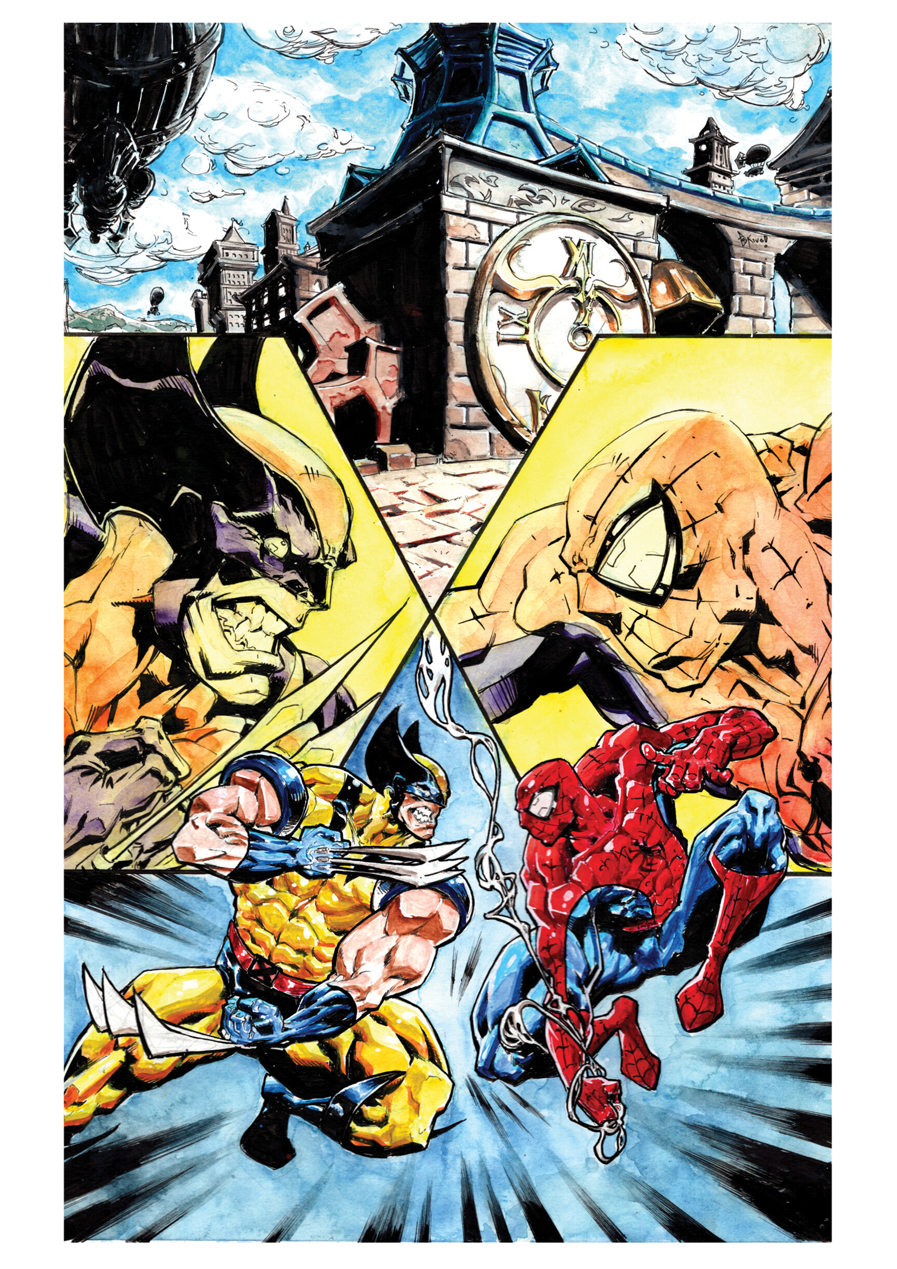 Wolverine VS Spider-Man Print [Pre-Order]